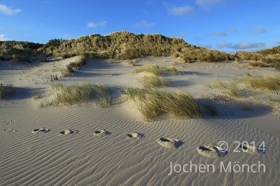 Sylt -Fußspuren am Strand
