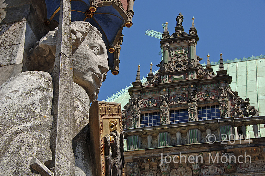 Bremer Rolandkopf mit Rathaus